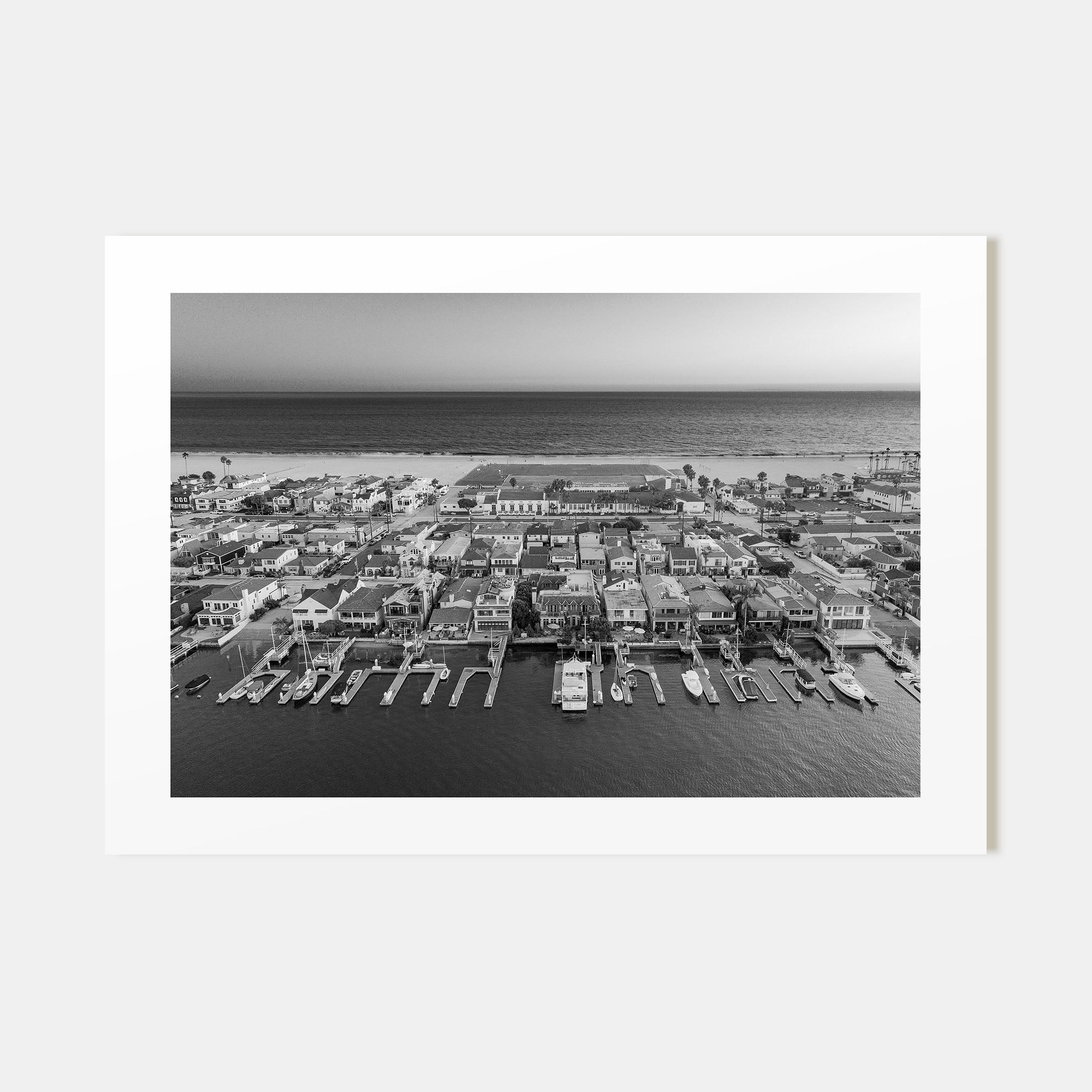 Newport Beach Landscape B&W Poster