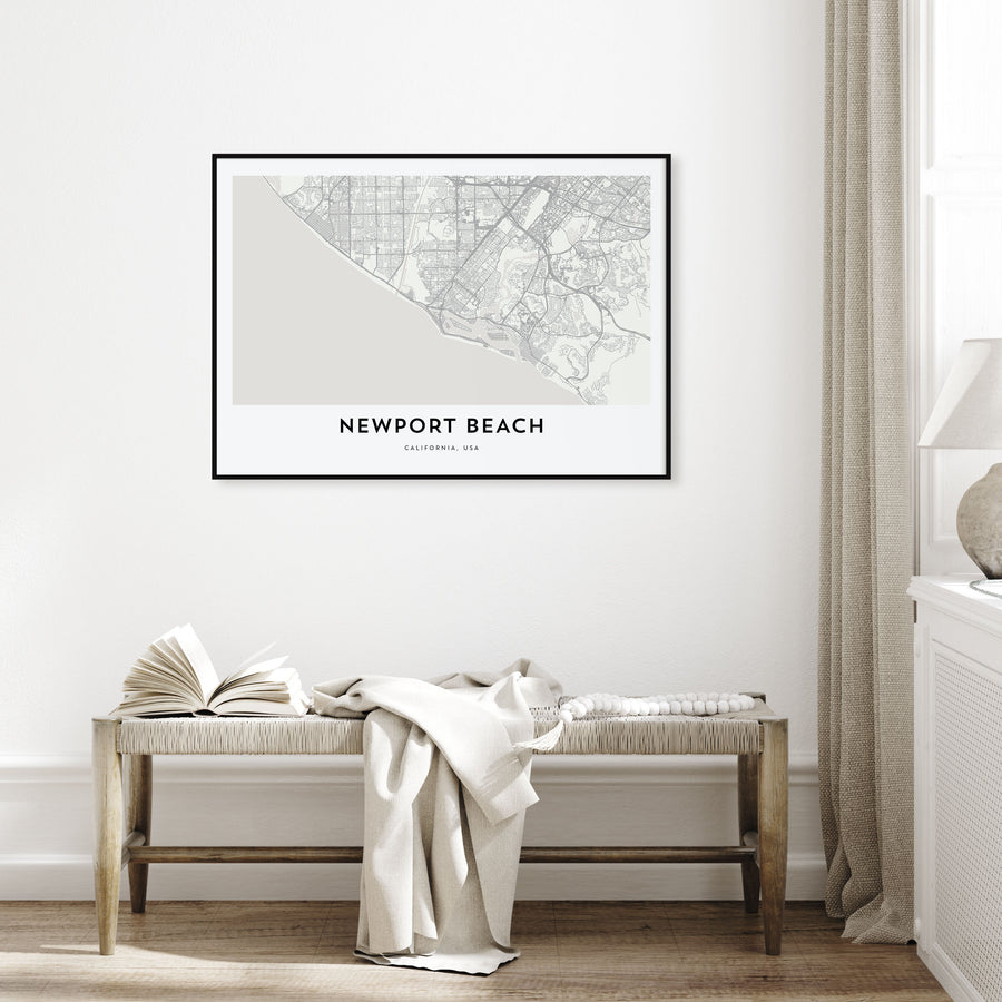 Newport Beach Map Landscape Poster