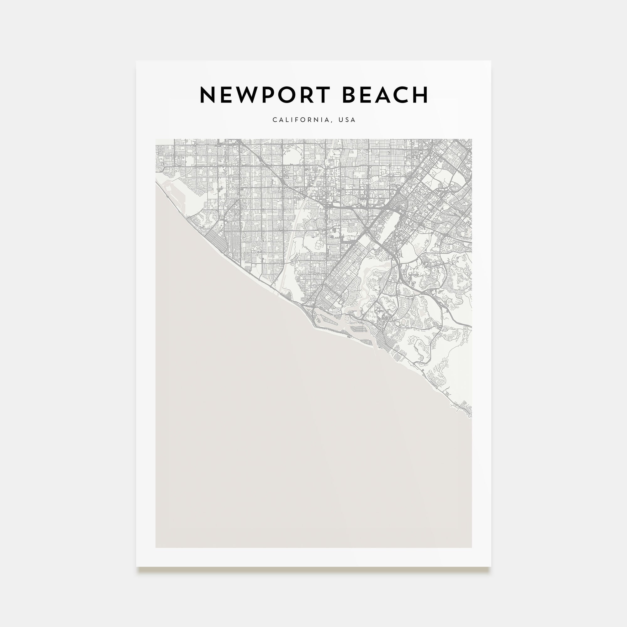 Newport Beach Map Portrait Poster