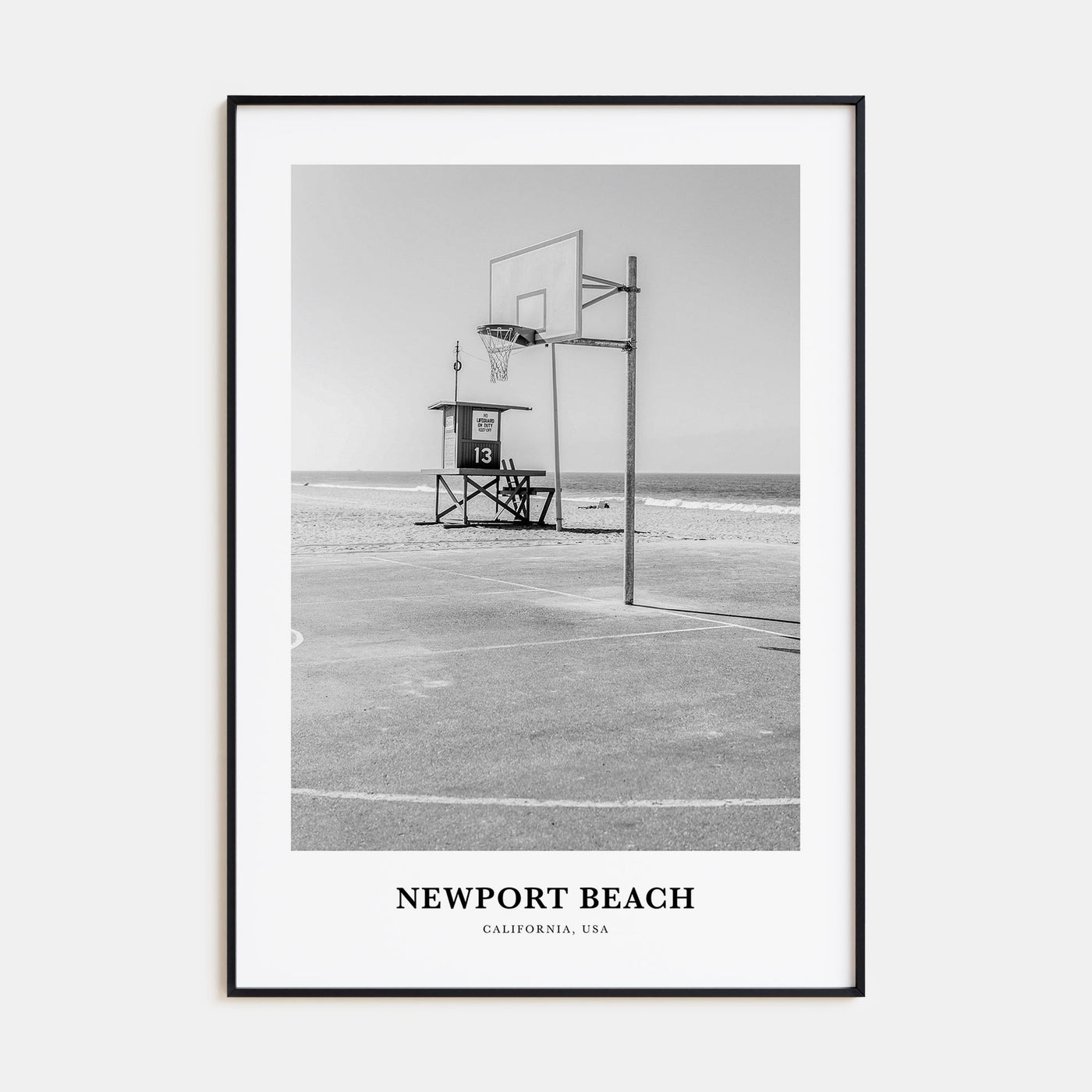 Newport Beach Portrait B&W No 2 Poster