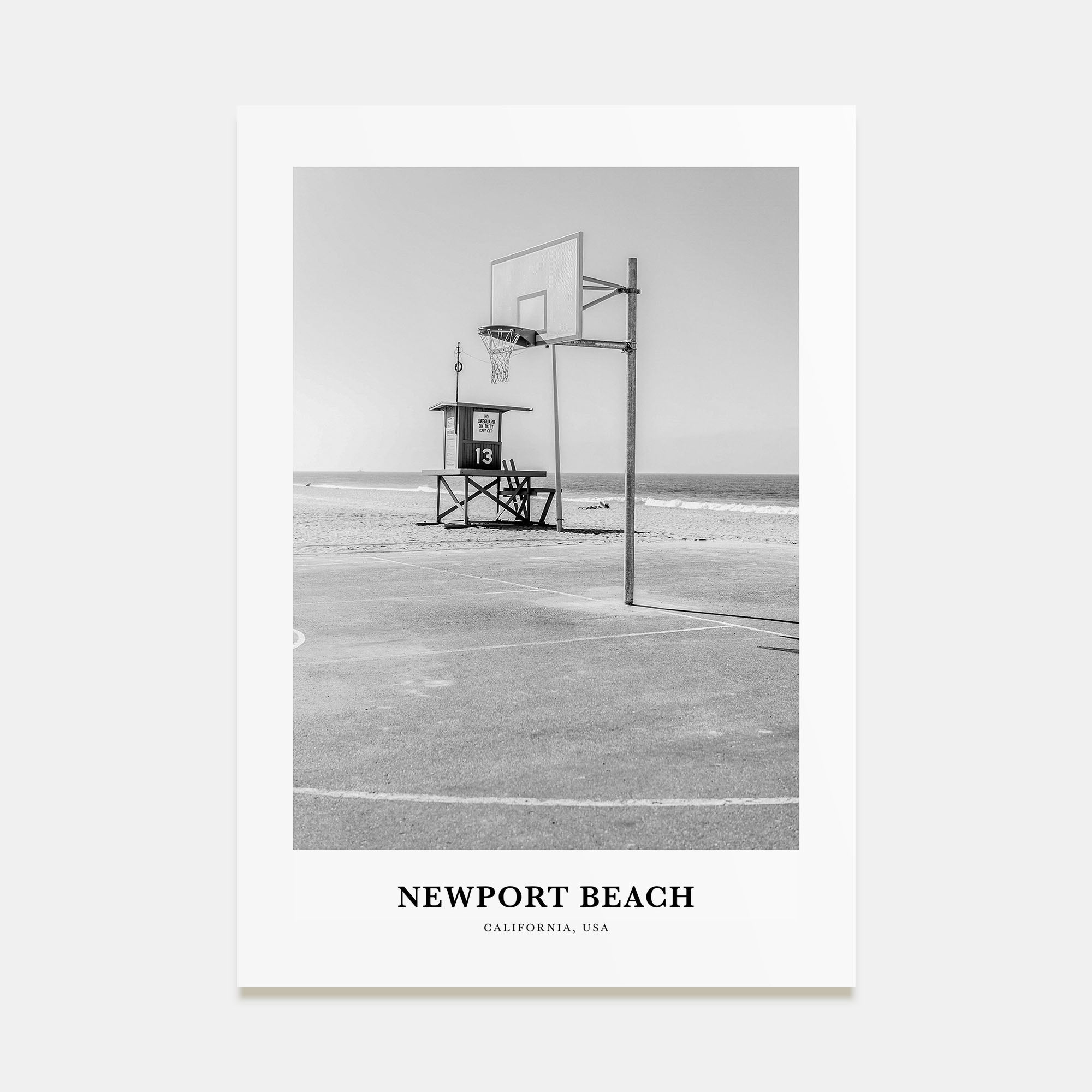 Newport Beach Portrait B&W No 2 Poster