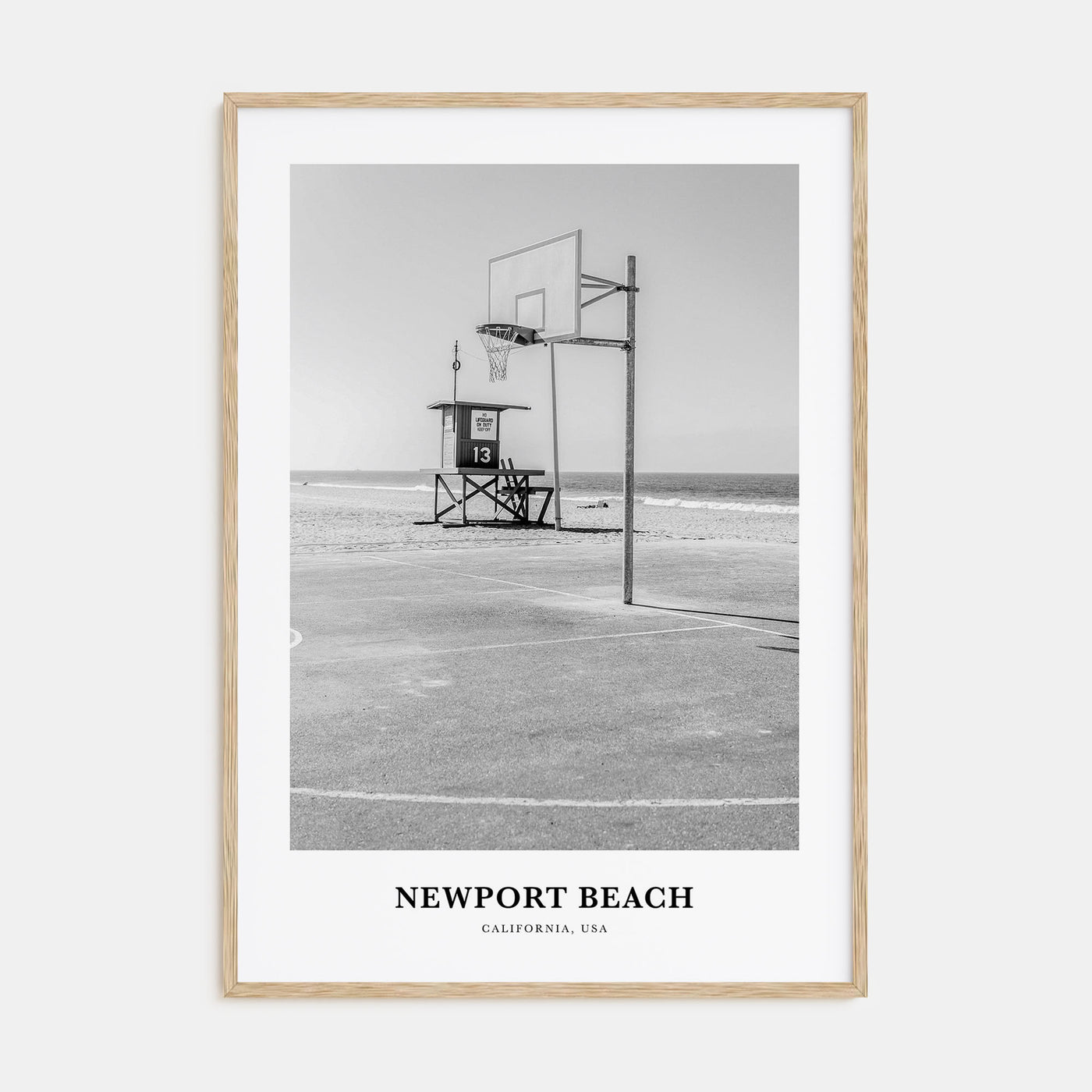 Newport Beach Portrait B&W No 2 Poster