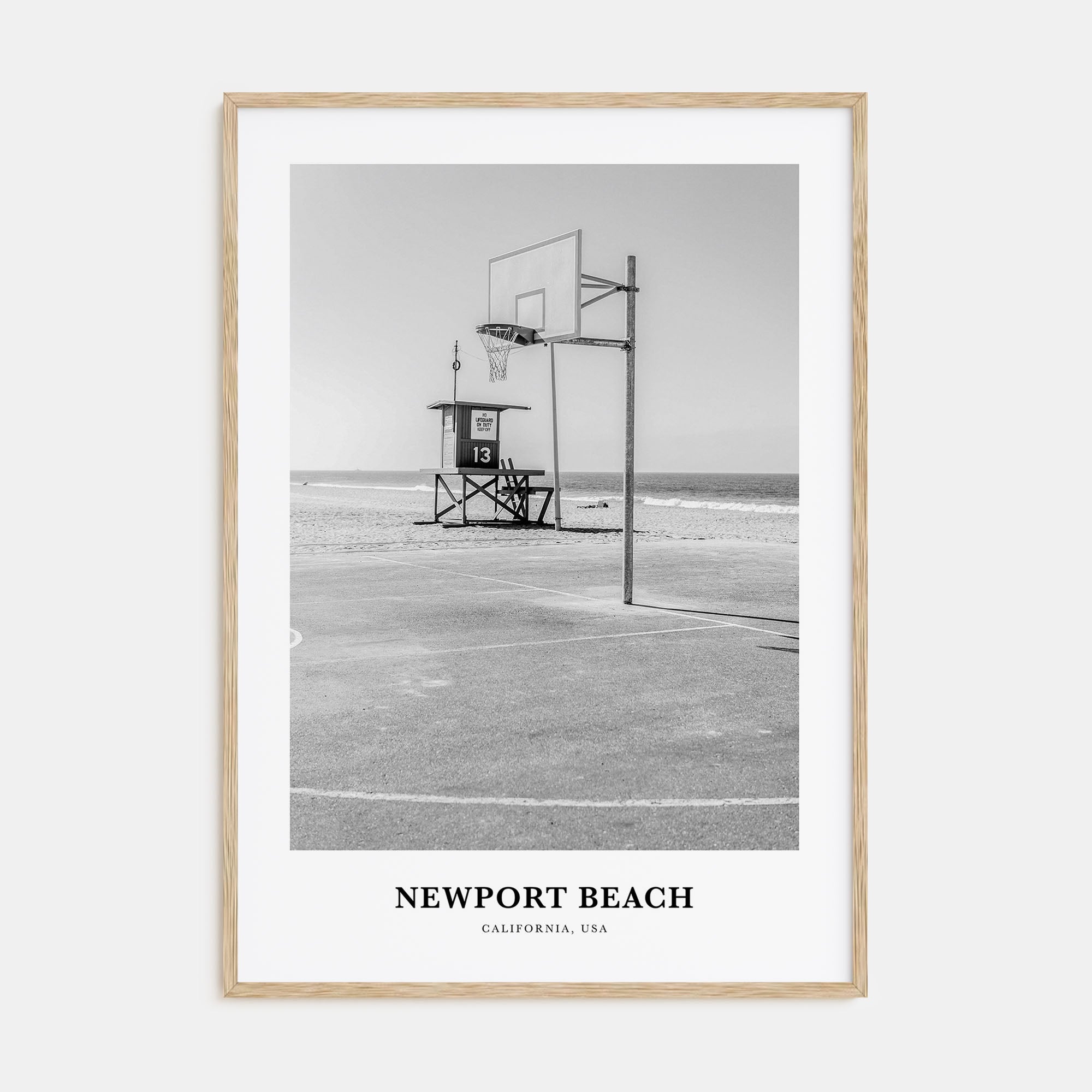 Newport Beach Portrait B&W No 2 Poster