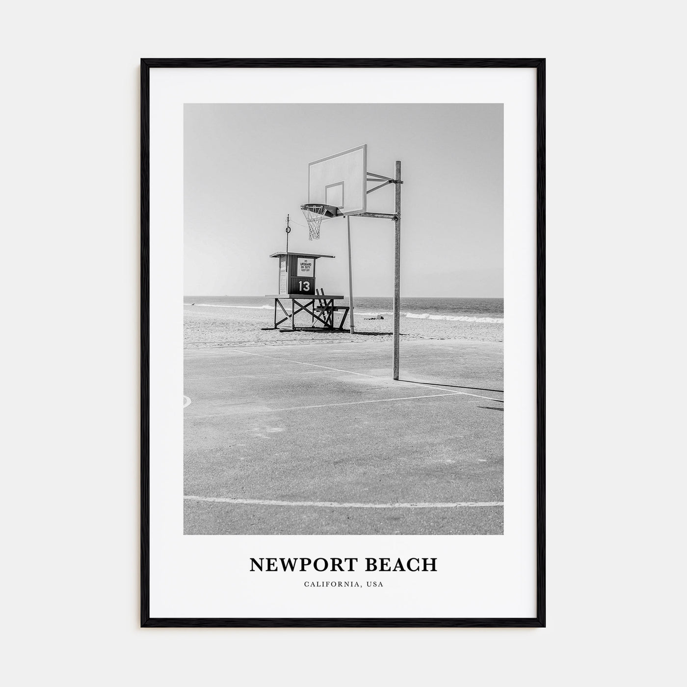 Newport Beach Portrait B&W No 2 Poster