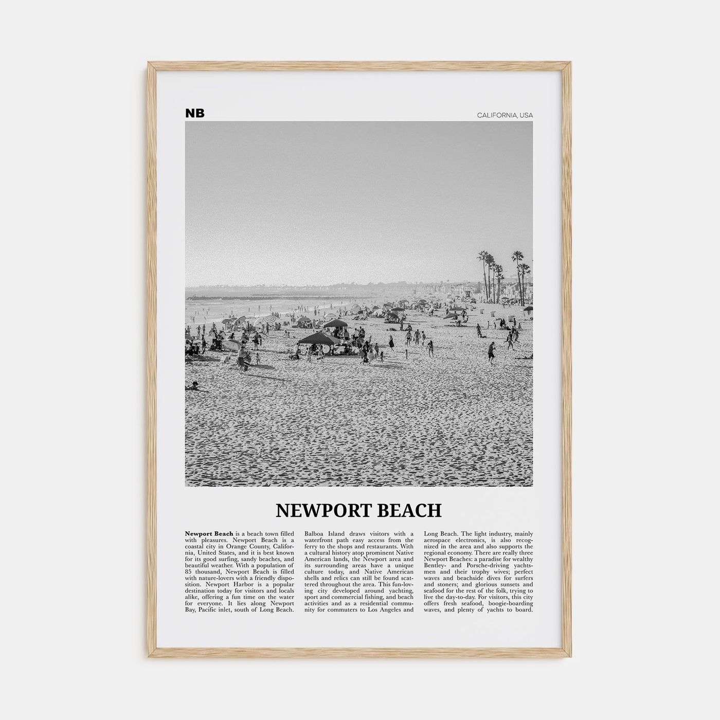 Newport Beach Travel B&W No 1 Poster