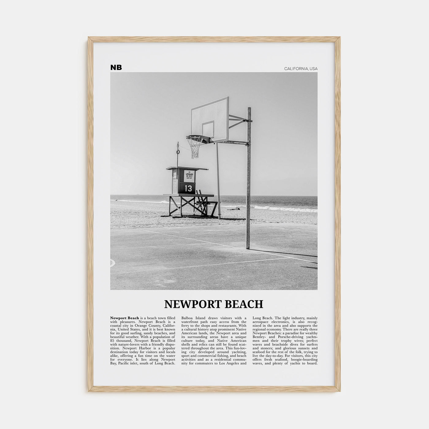 Newport Beach Travel B&W No 2 Poster