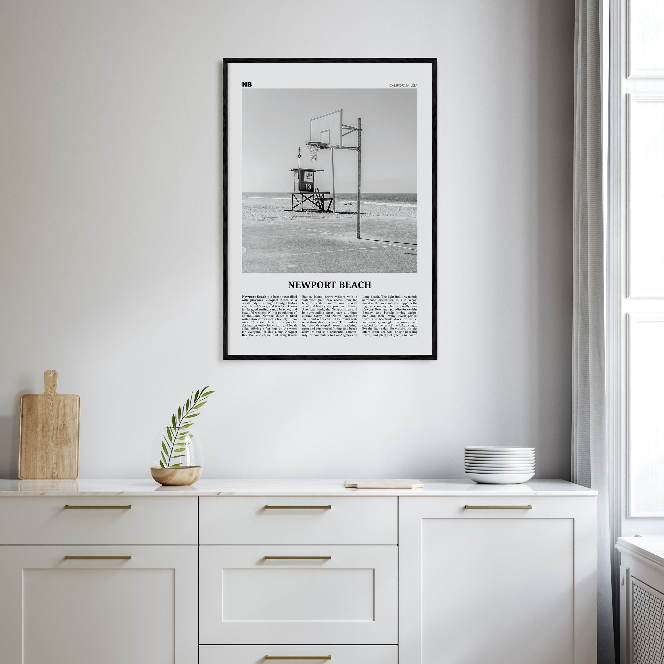 Newport Beach Travel B&W No 2 Poster
