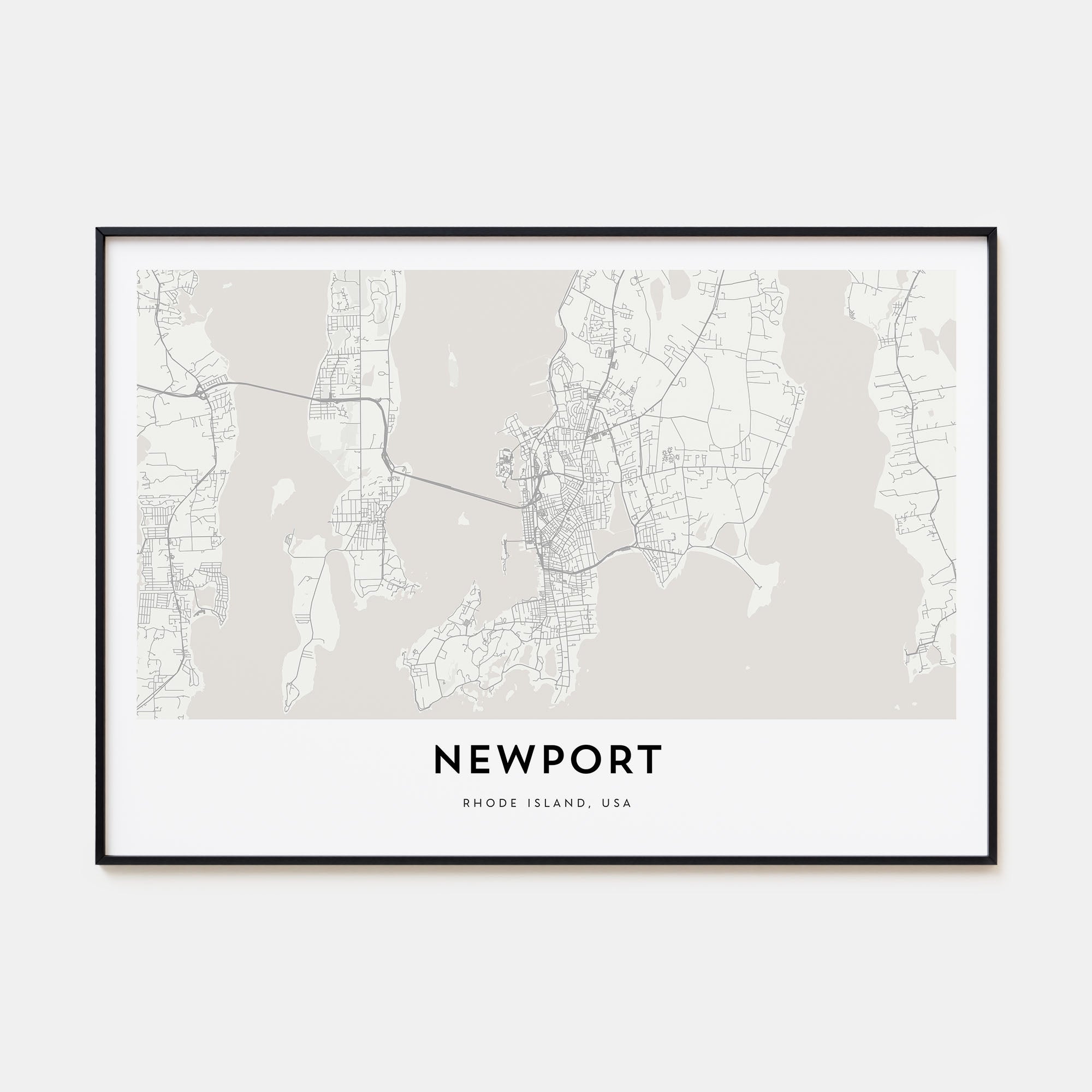 Newport Map Landscape Poster