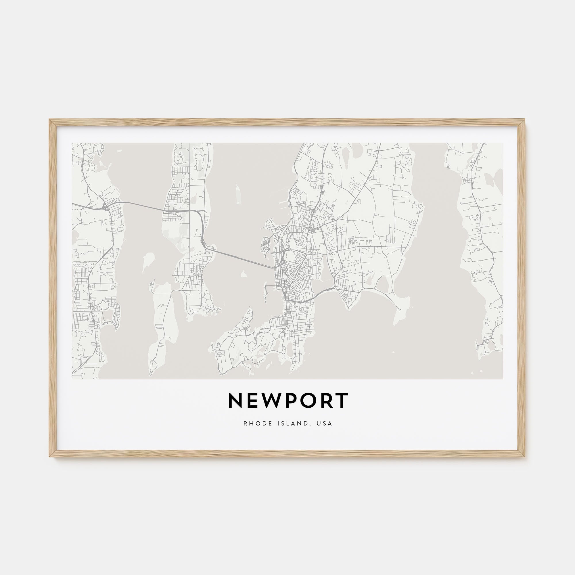Newport Map Landscape Poster