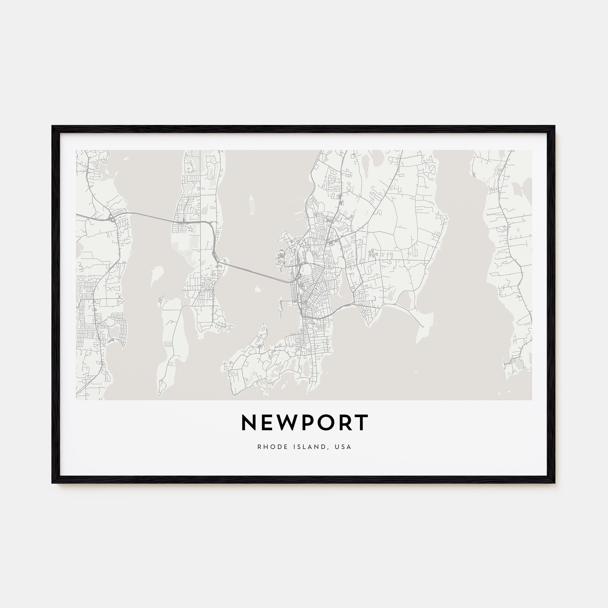 Newport Map Landscape Poster