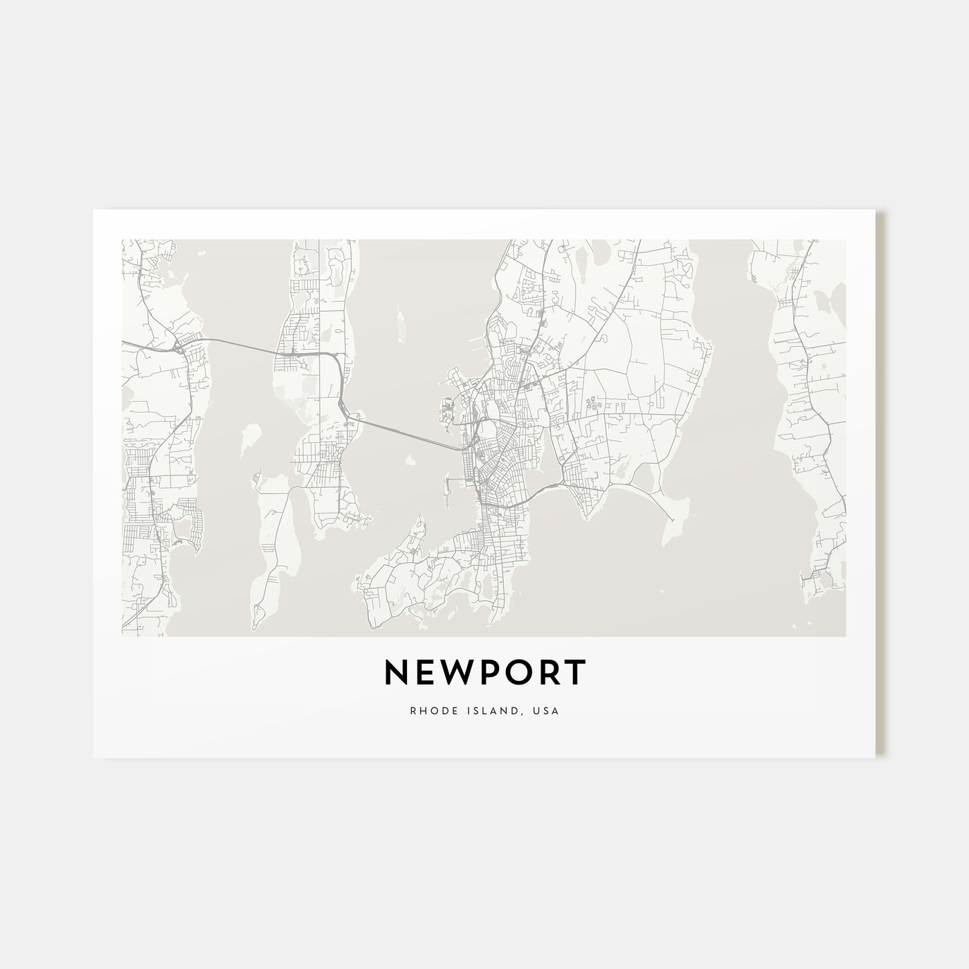 Newport Map Landscape Poster