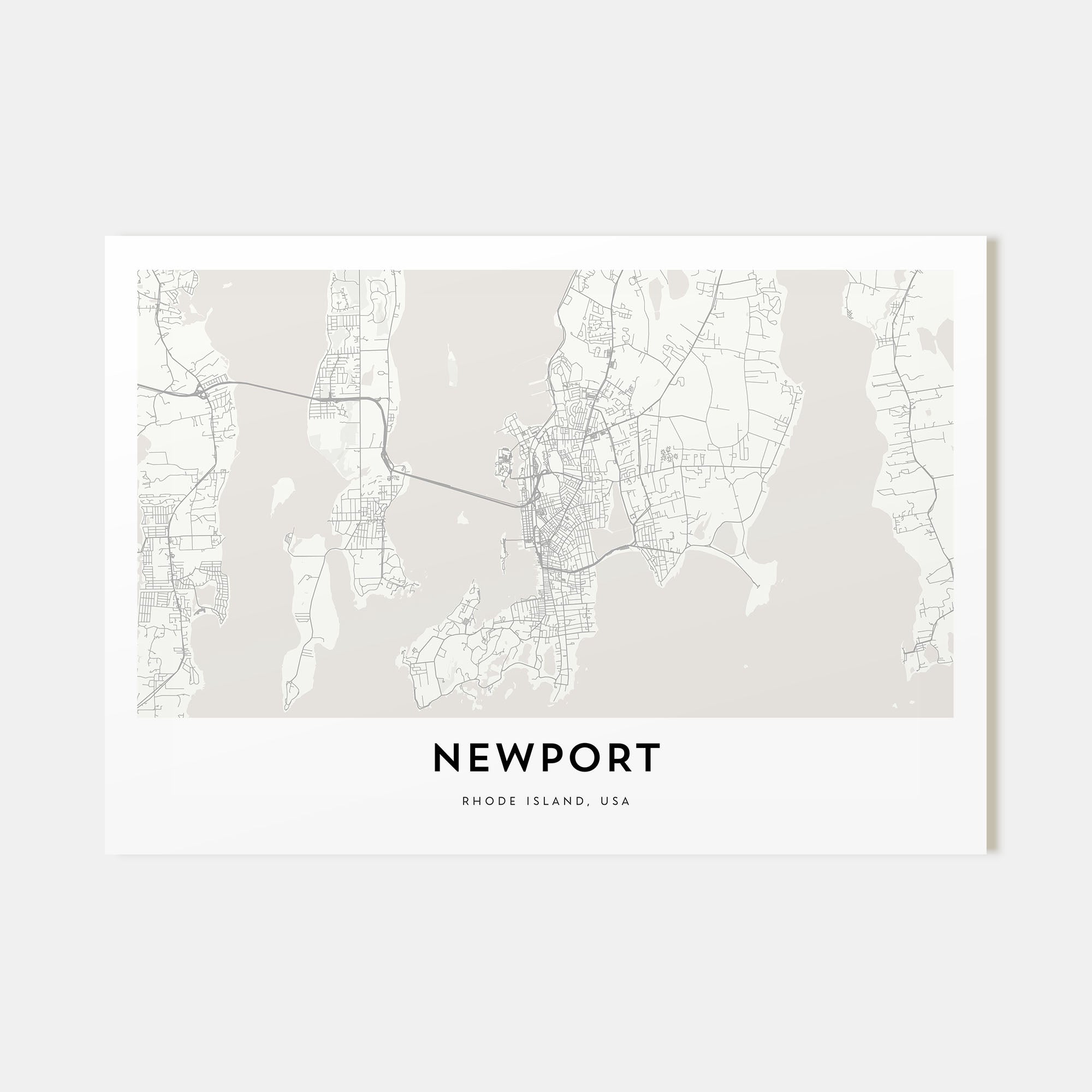 Newport Map Landscape Poster
