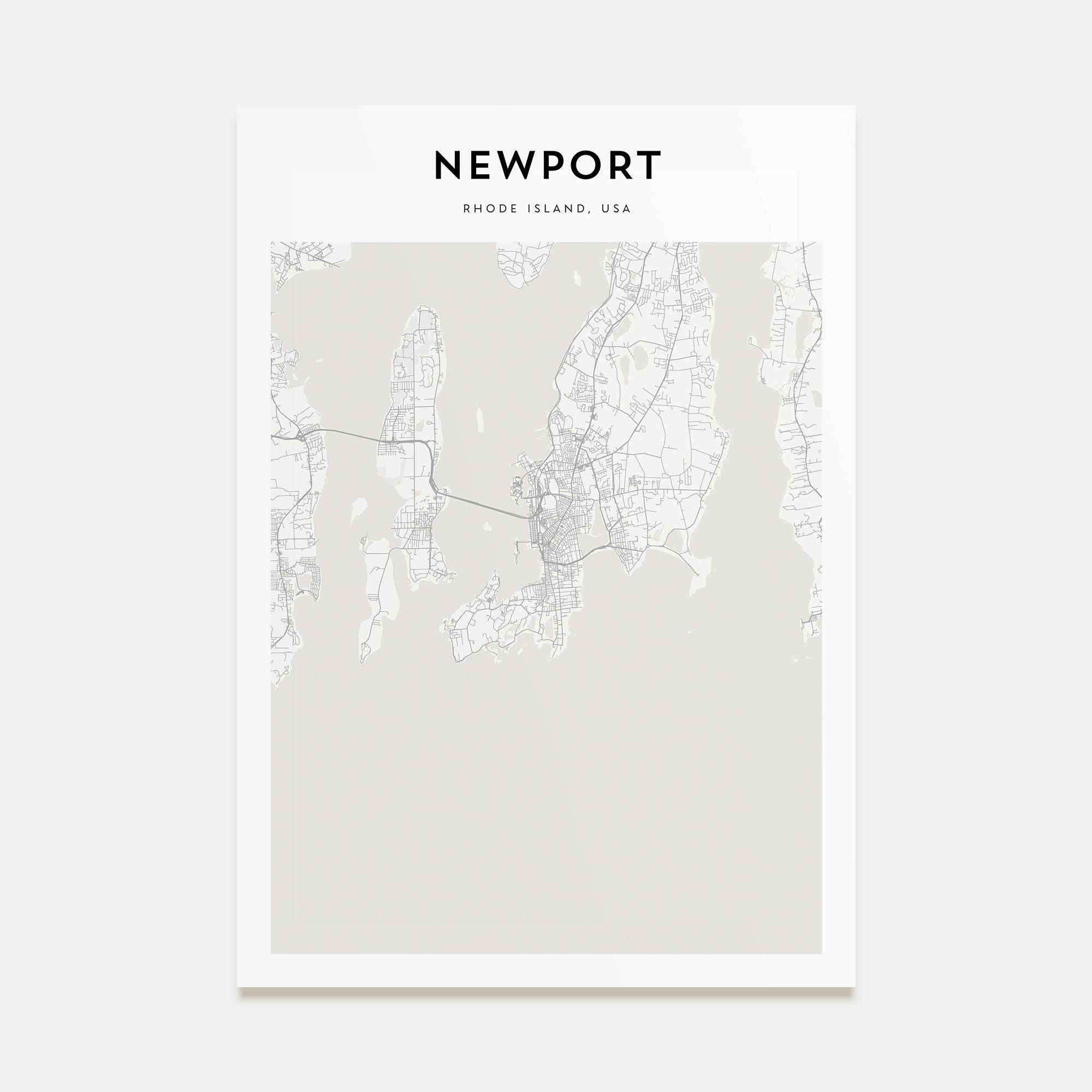 Newport Map Portrait Poster