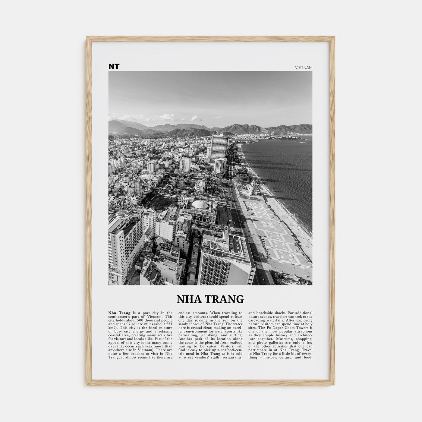Nha Trang Travel B&W Poster