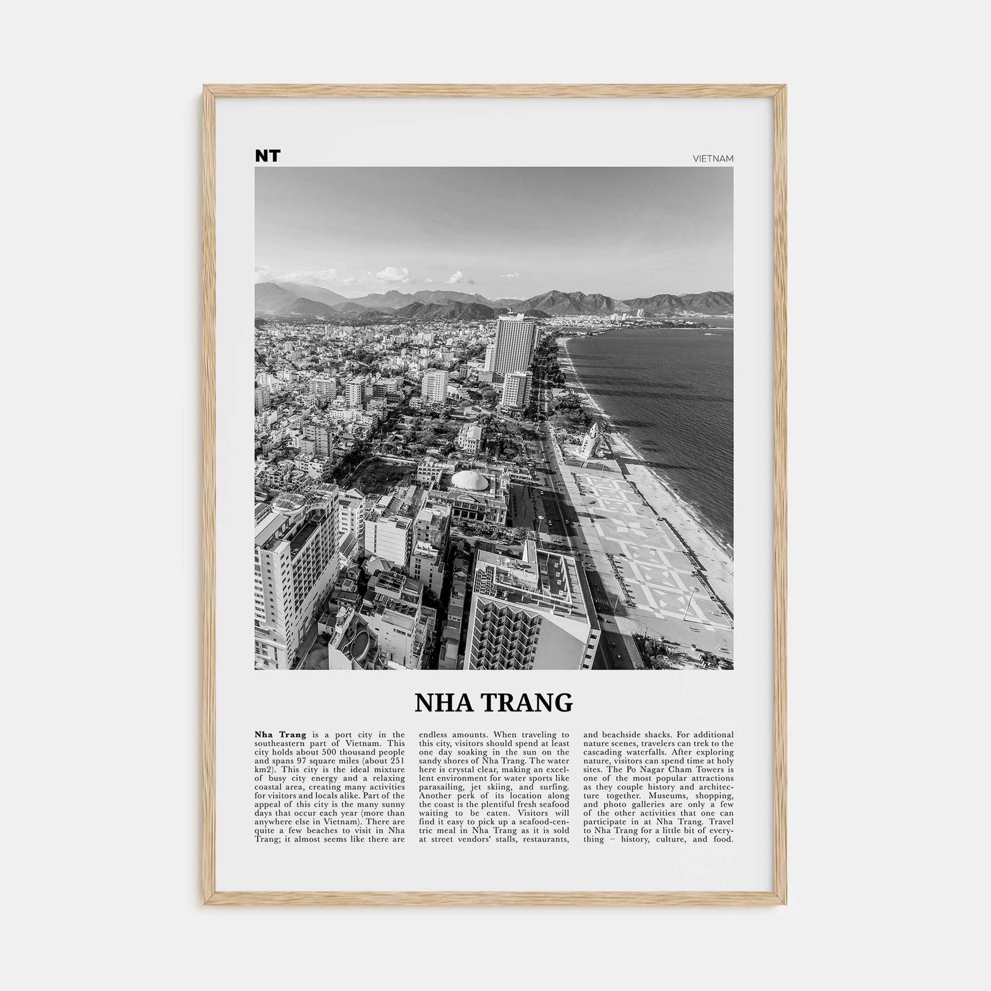 Nha Trang Travel B&W Poster