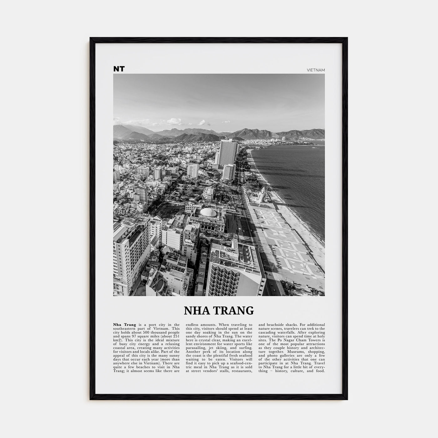 Nha Trang Travel B&W Poster