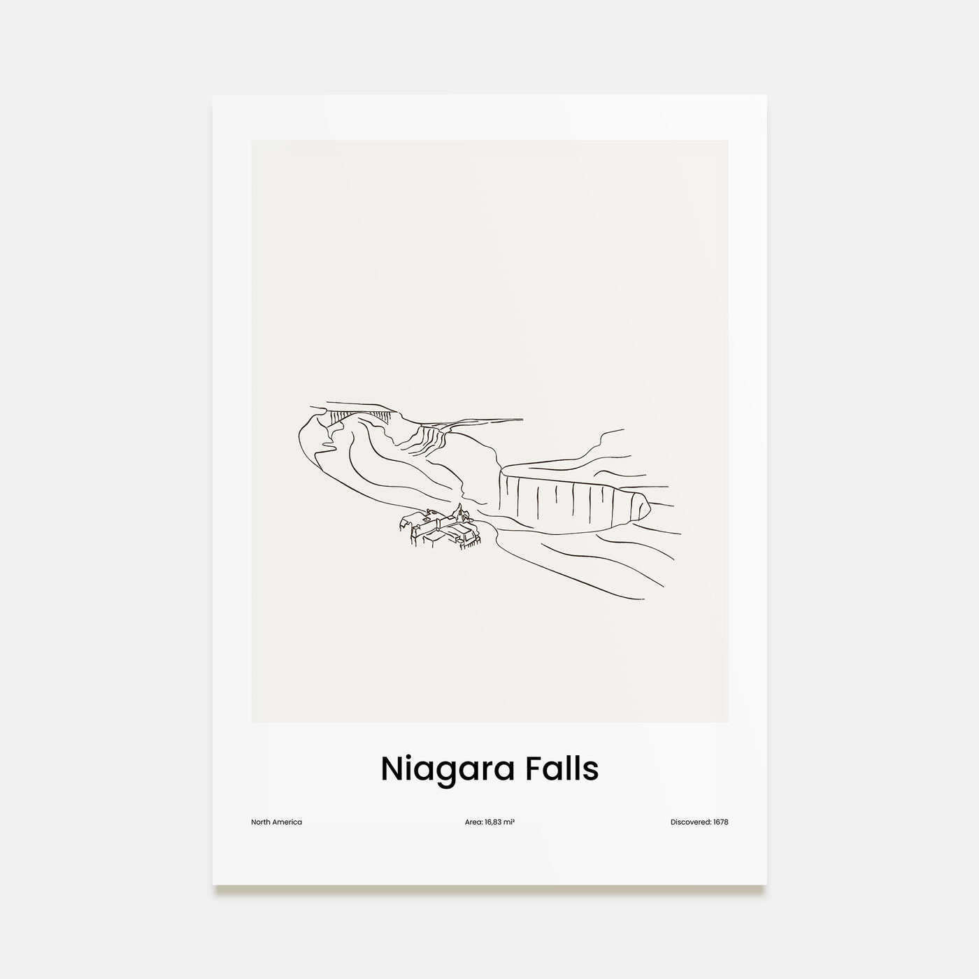 Niagara Falls, North America Drawn Poster