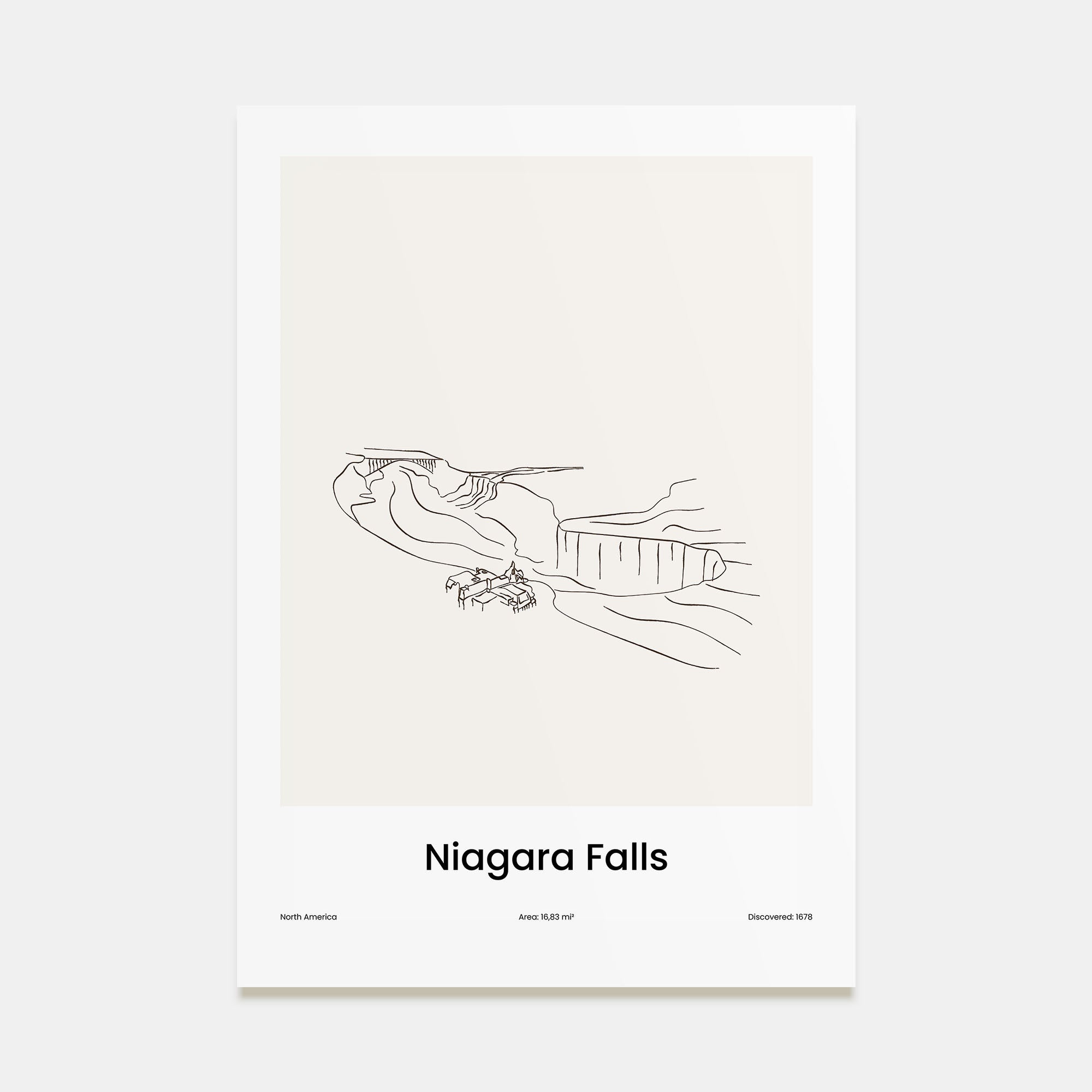 Niagara Falls, North America Drawn Poster