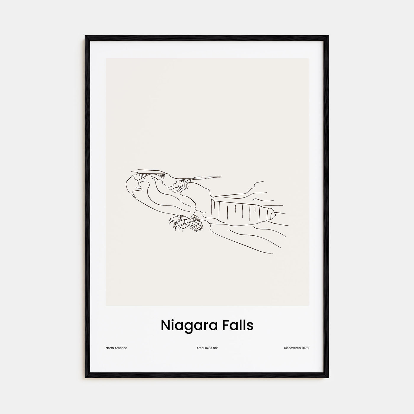 Niagara Falls, North America Drawn Poster
