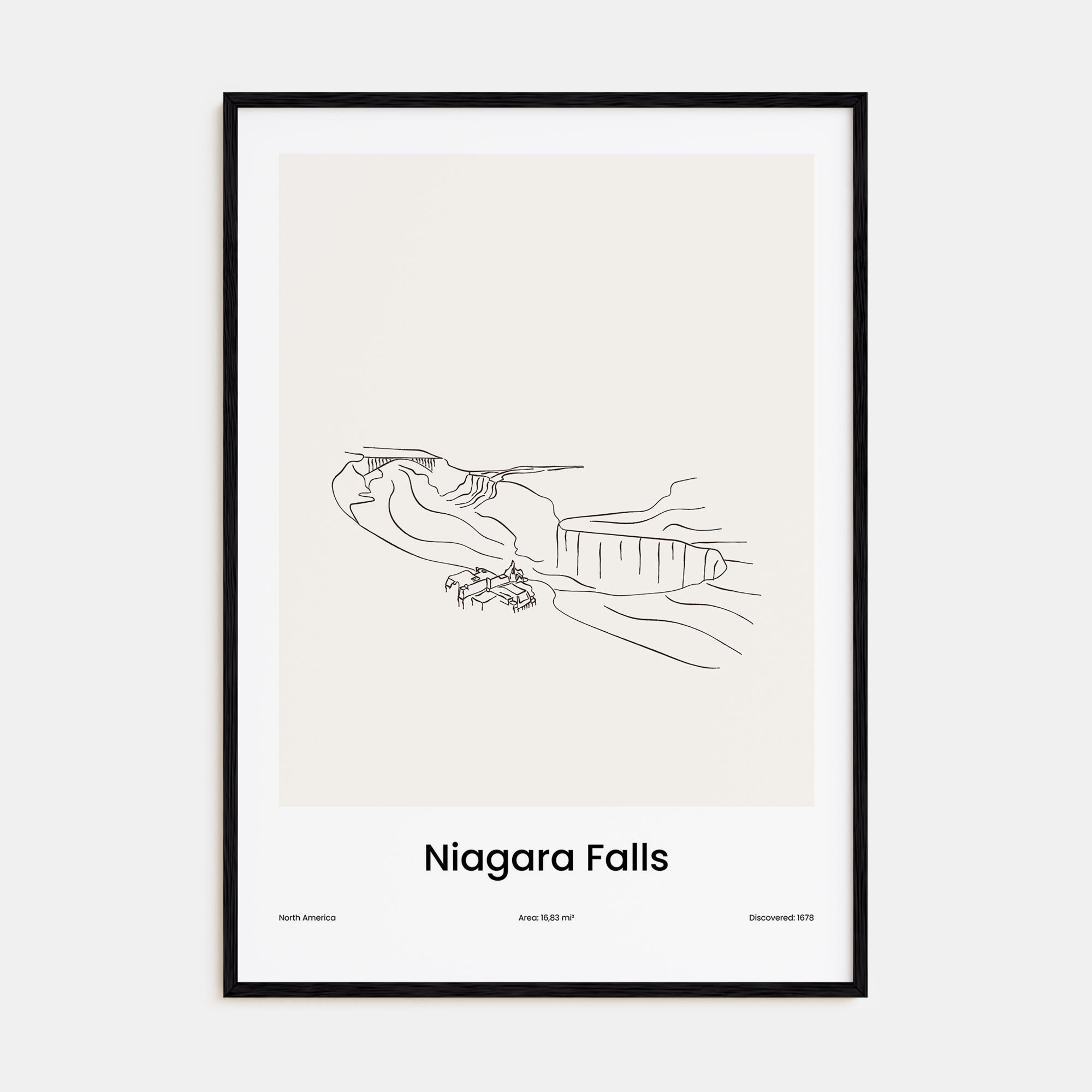 Niagara Falls, North America Drawn Poster