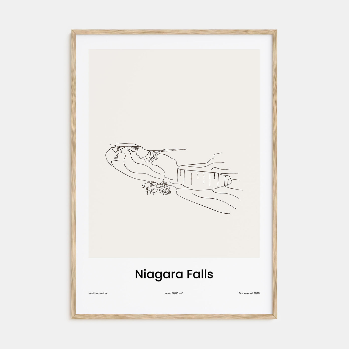 Niagara Falls, North America Drawn Poster