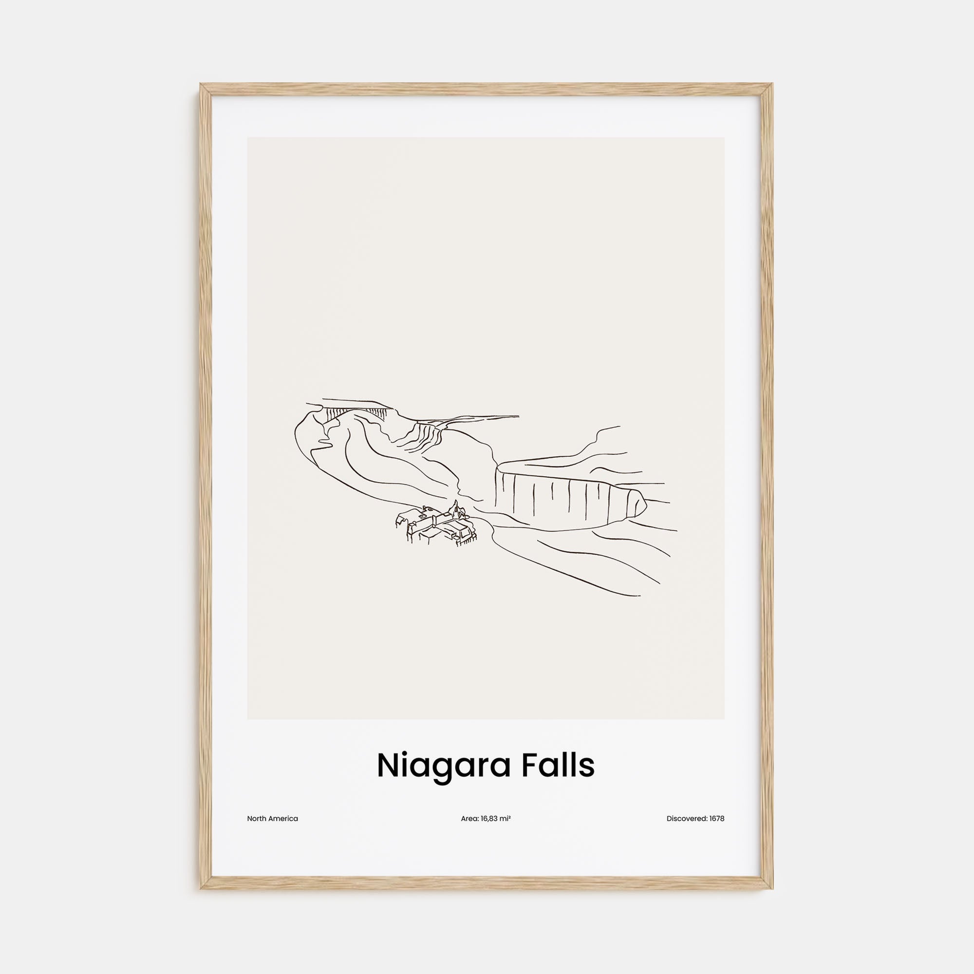 Niagara Falls, North America Drawn Poster