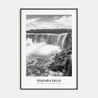 Niagara Falls, North America Portrait B&W Poster