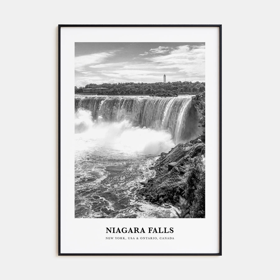 Niagara Falls, North America Portrait B&W Poster