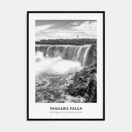 Niagara Falls, North America Portrait B&W Poster
