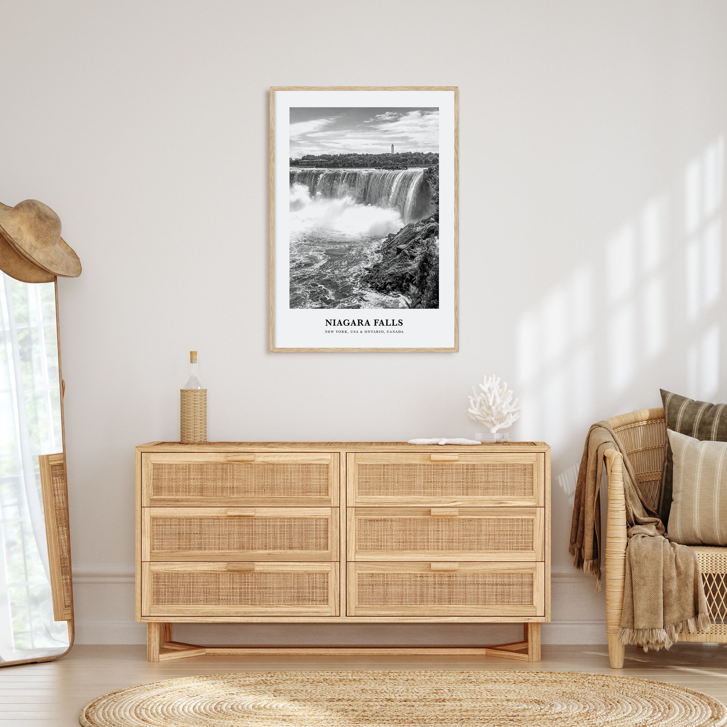 Niagara Falls, North America Portrait B&W Poster