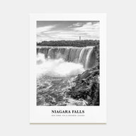 Niagara Falls, North America Portrait B&W Poster