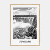 Niagara Falls, North America Portrait B&W Poster