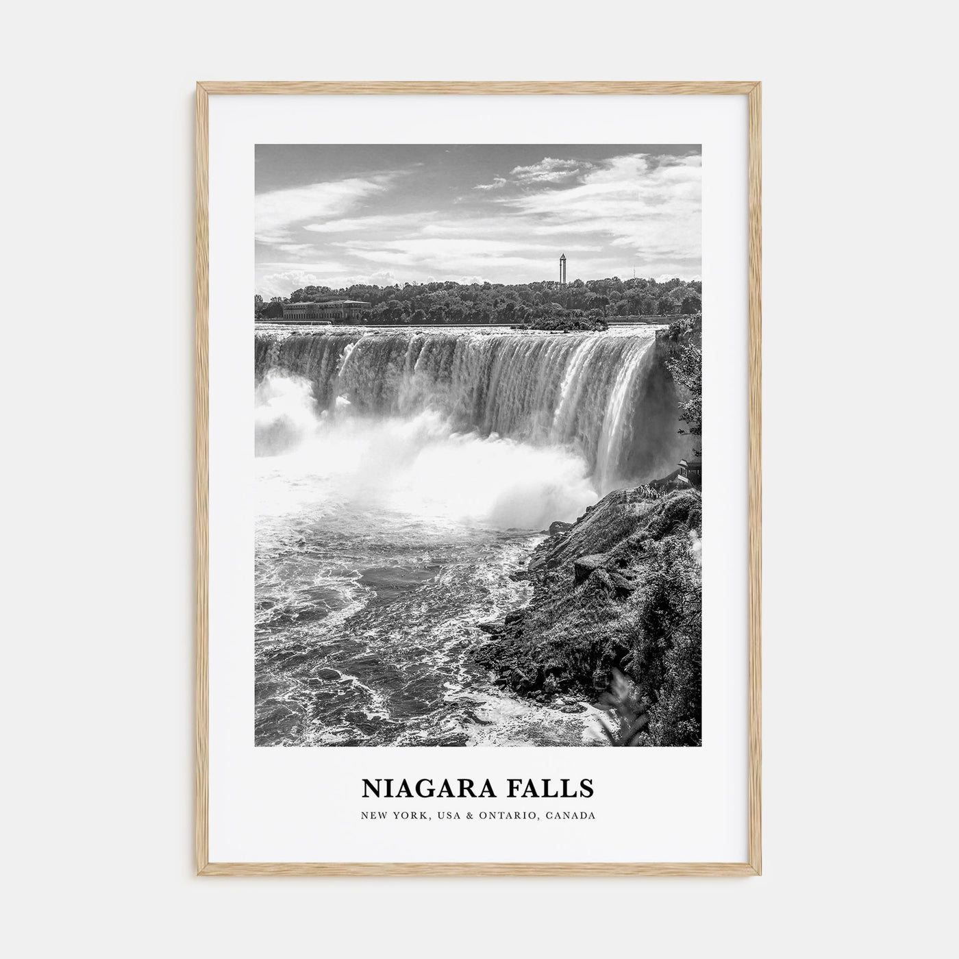 Niagara Falls, North America Portrait B&W Poster