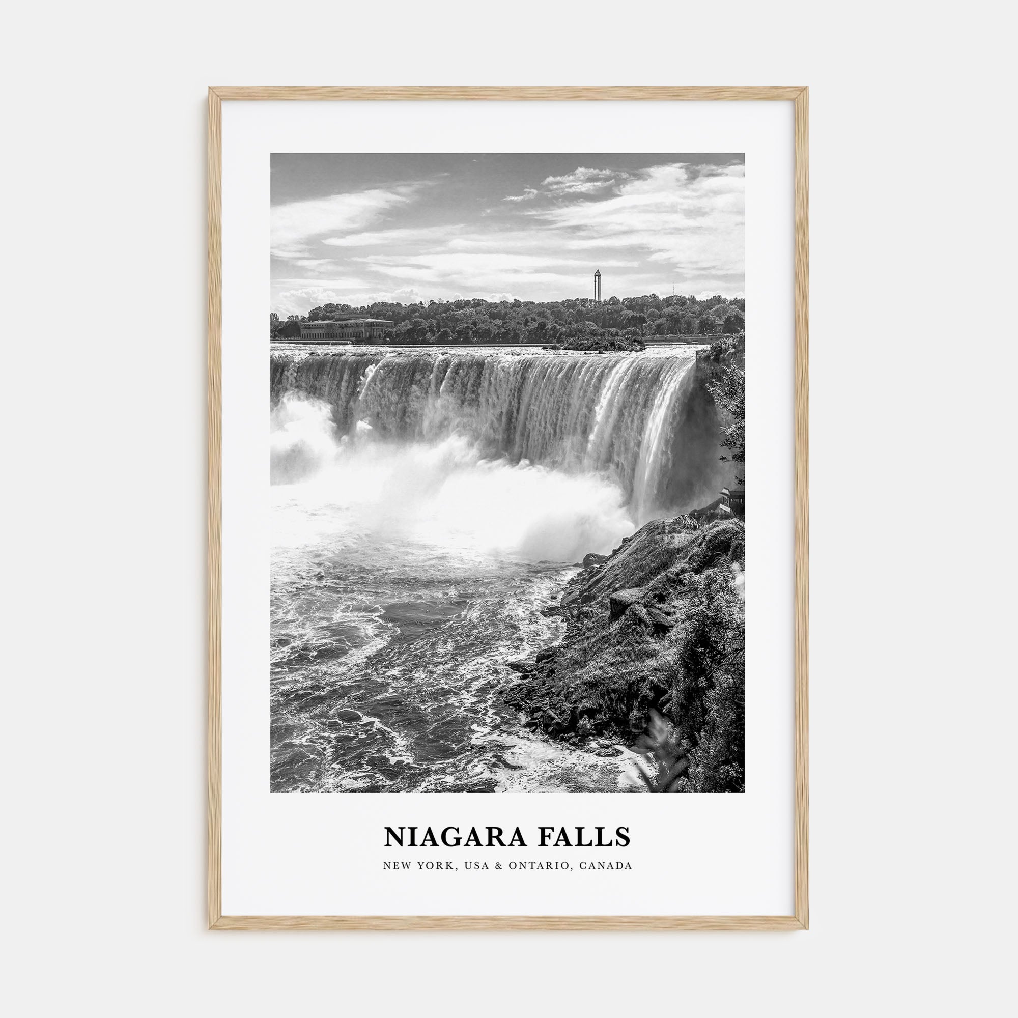 Niagara Falls, North America Portrait B&W Poster