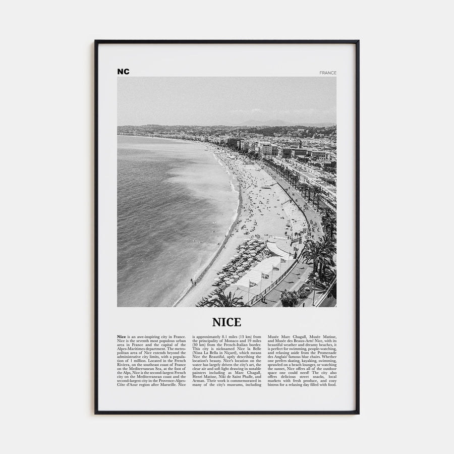 Nice Travel B&W Poster