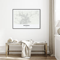 Nicosia Map Landscape Poster