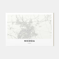 Nicosia Map Landscape Poster