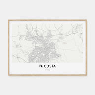 Nicosia Map Landscape Poster