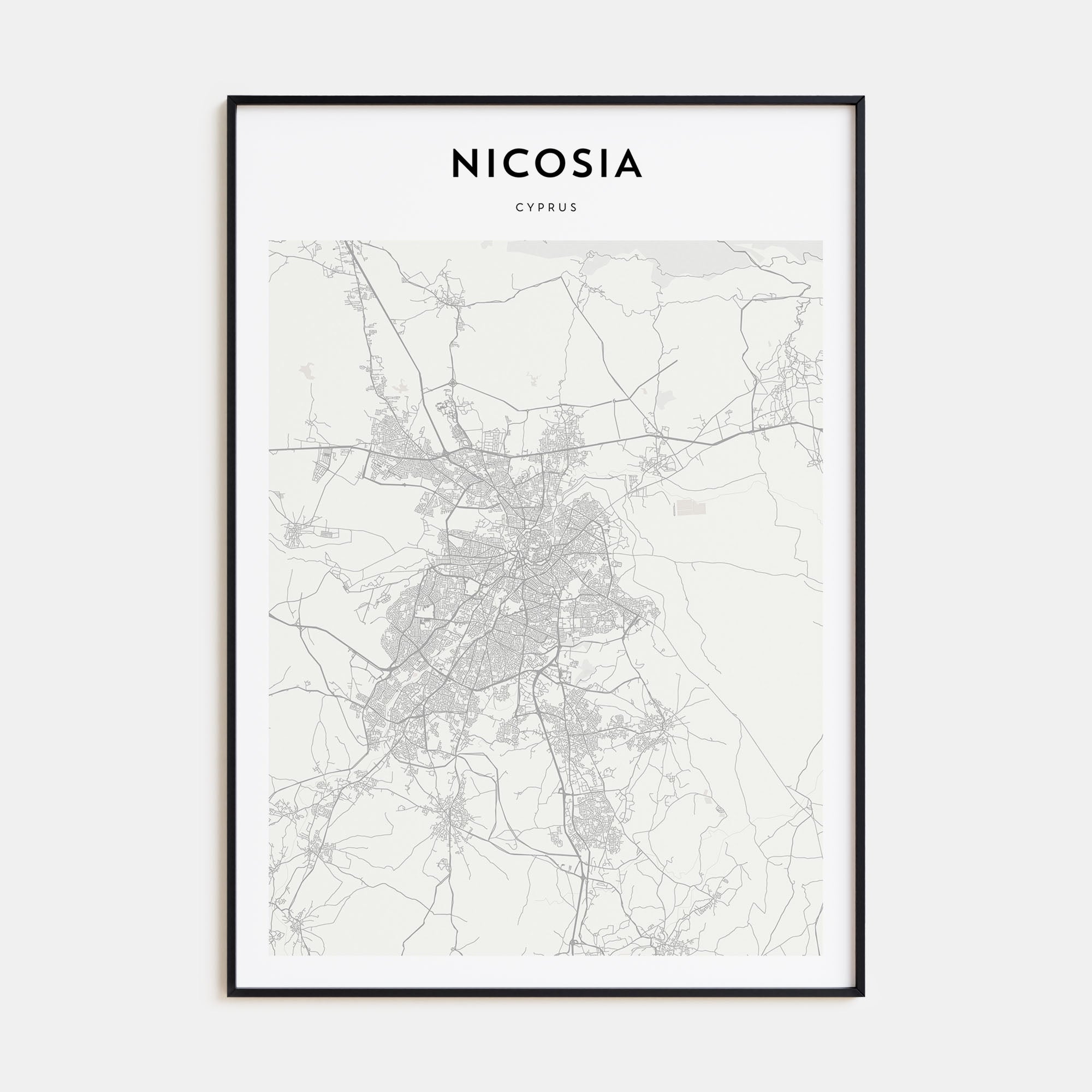 Nicosia Map Portrait Poster