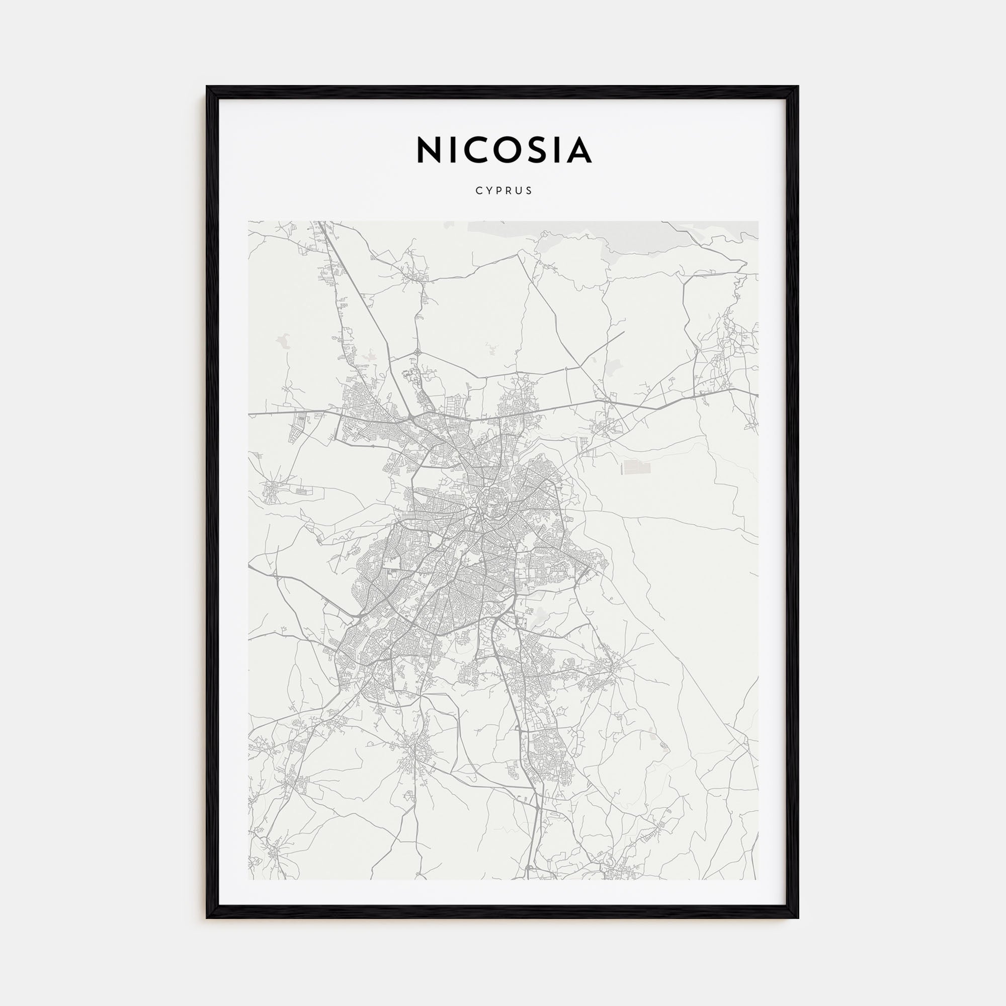Nicosia Map Portrait Poster