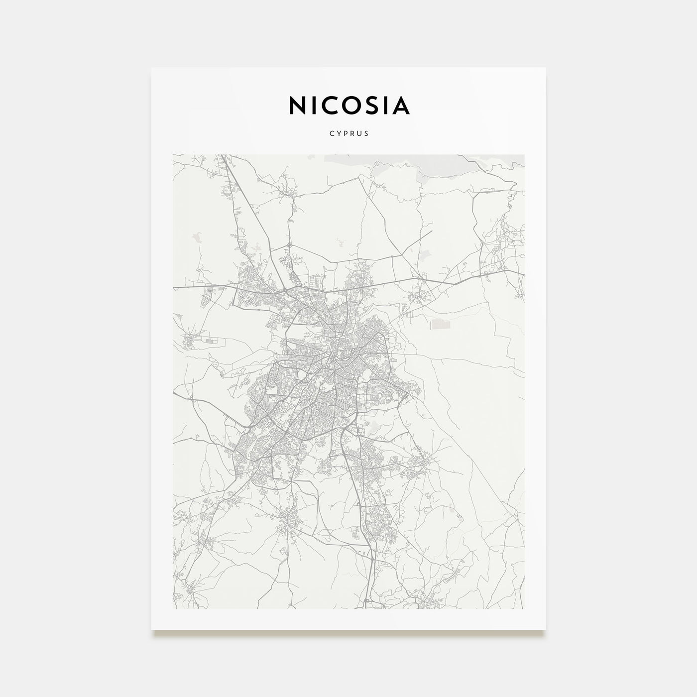 Nicosia Map Portrait Poster