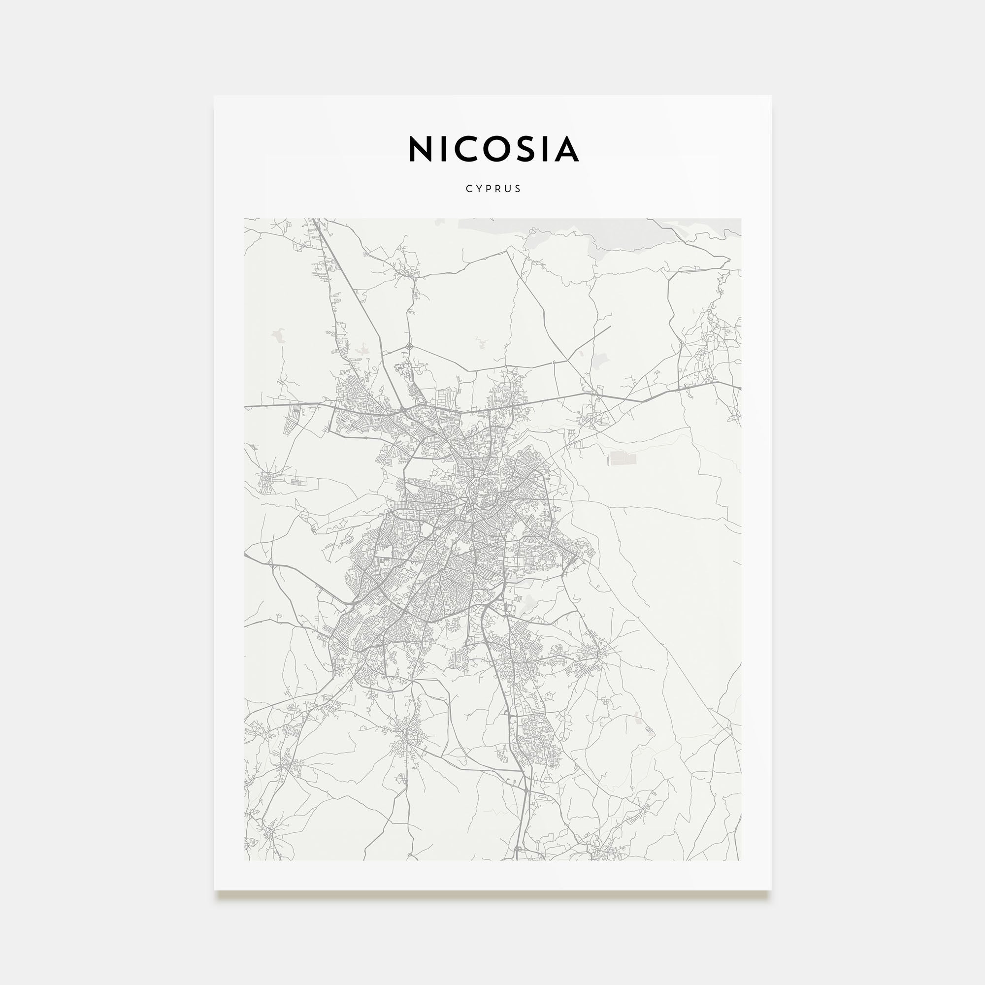 Nicosia Map Portrait Poster