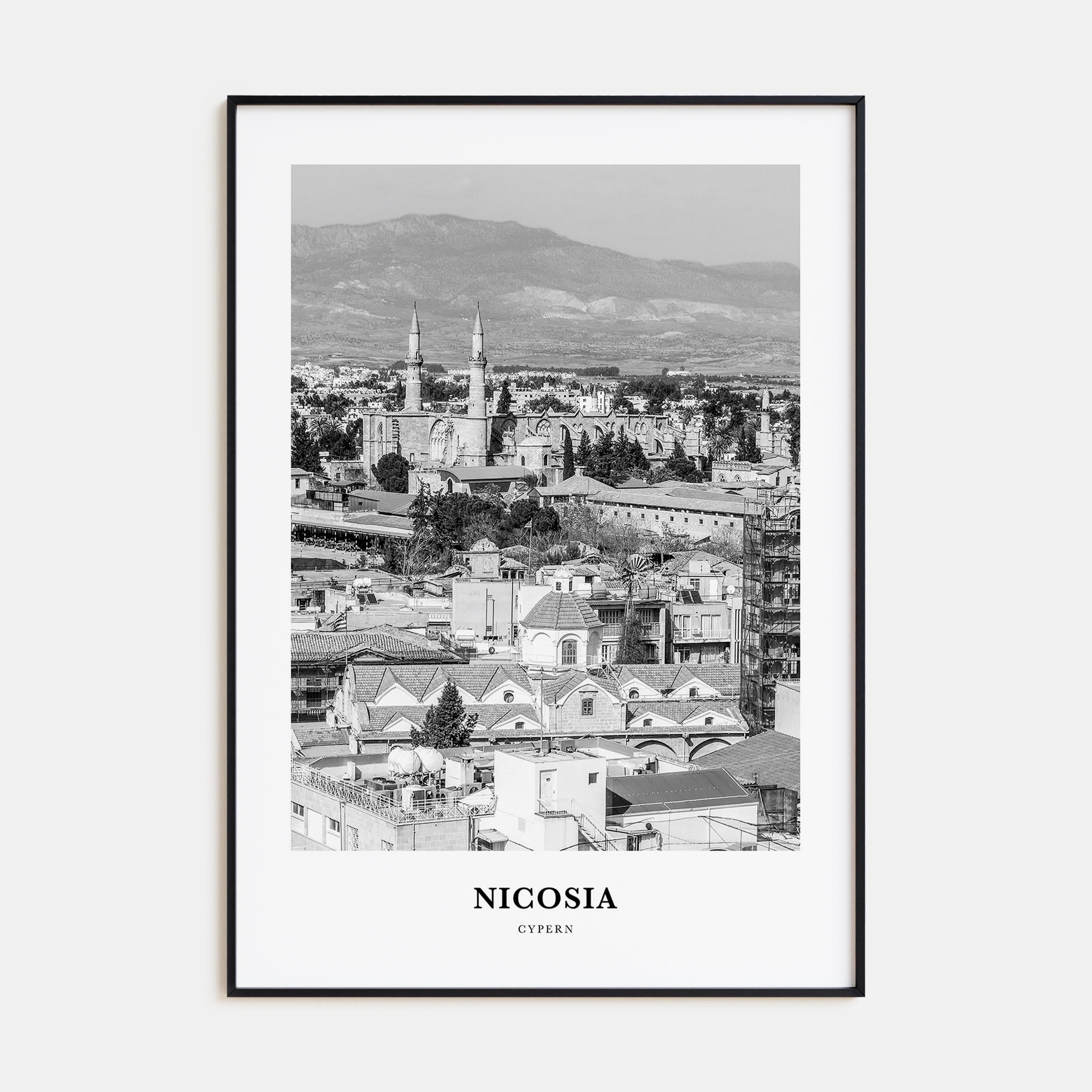 Nicosia Portrait B&W Poster