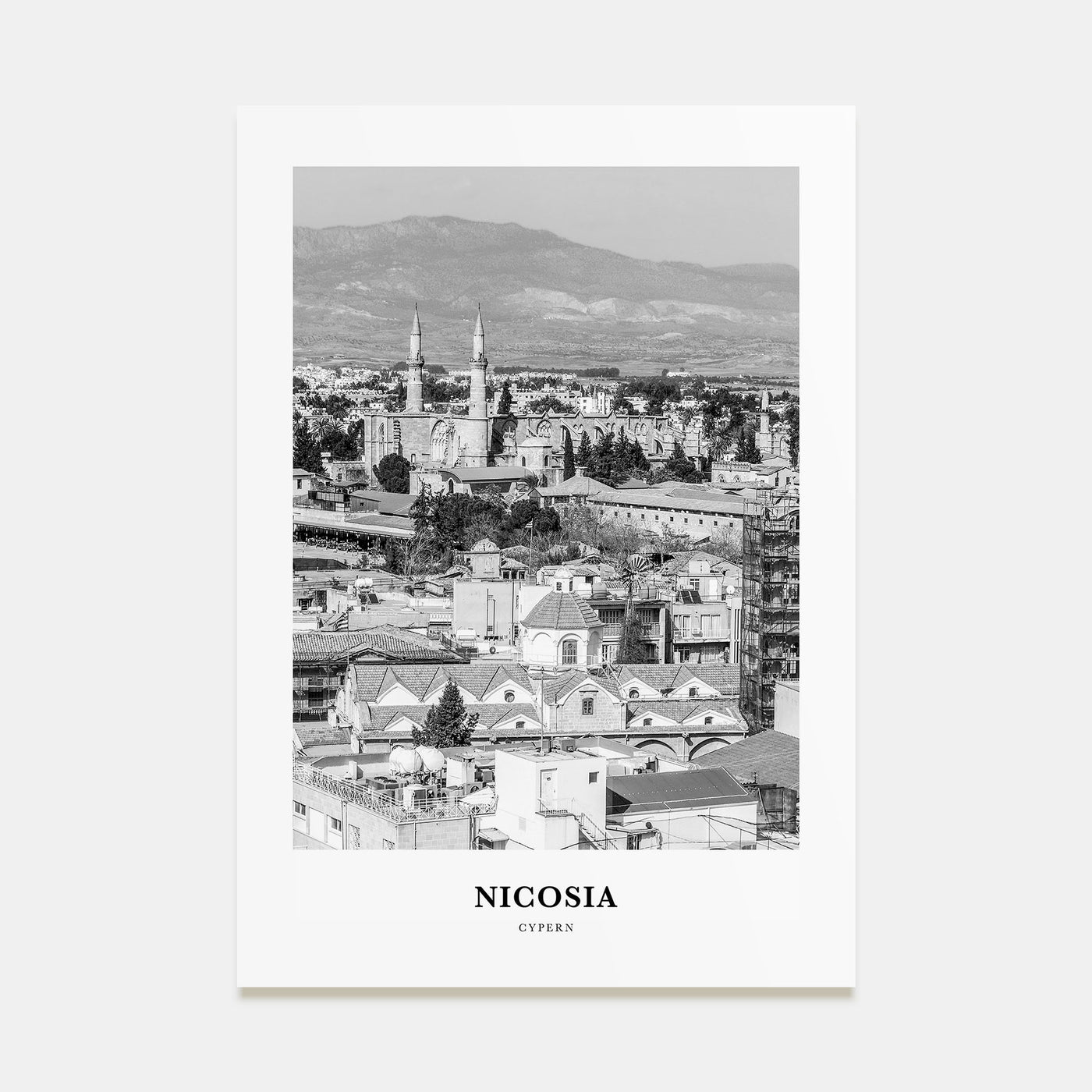 Nicosia Portrait B&W Poster