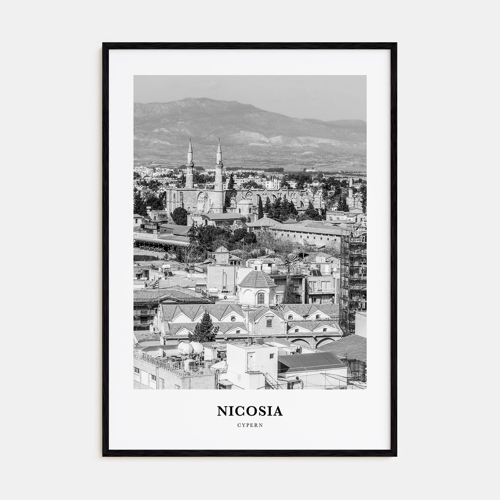 Nicosia Portrait B&W Poster