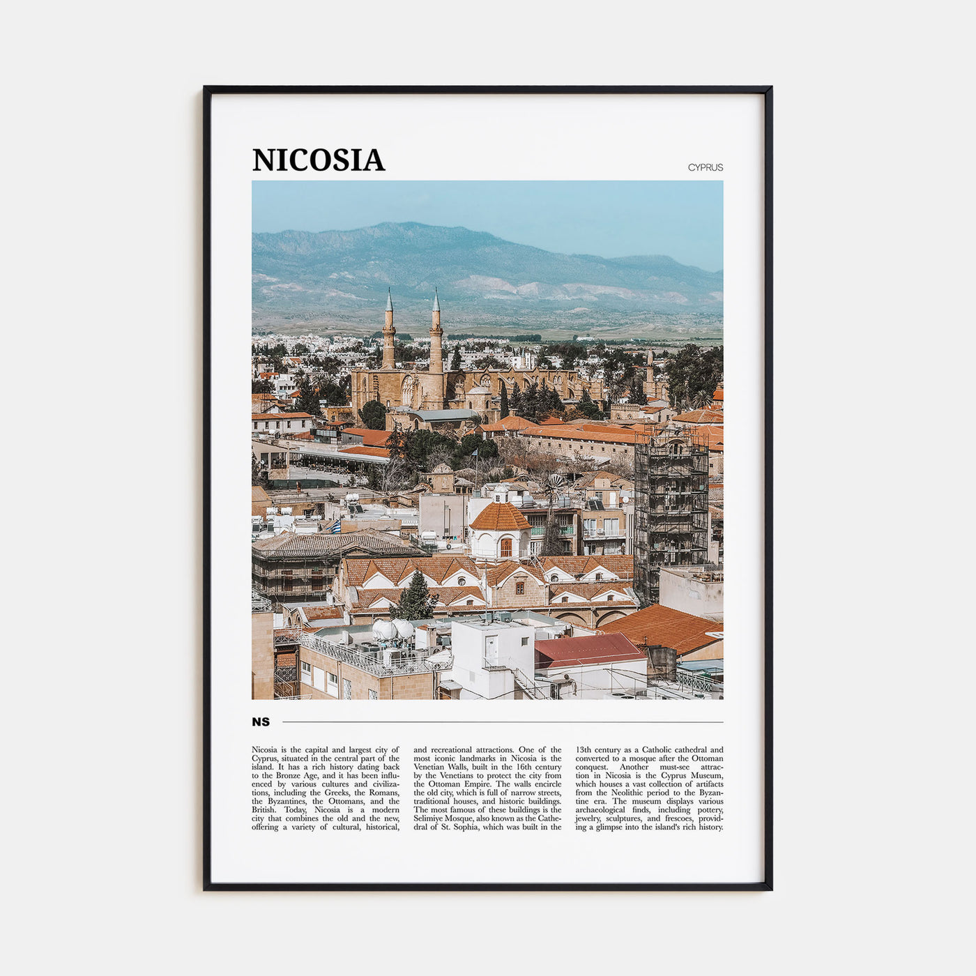 Nicosia Travel Color Poster