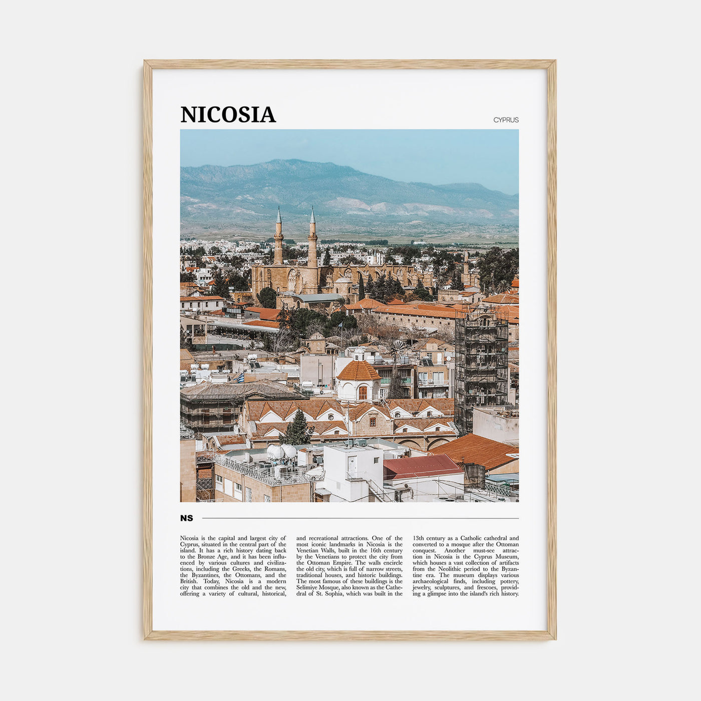 Nicosia Travel Color Poster