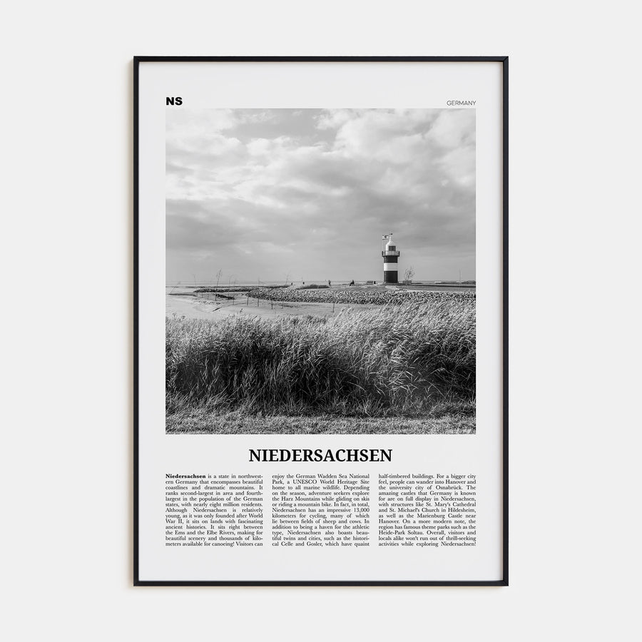 Niedersachsen Travel B&W Poster