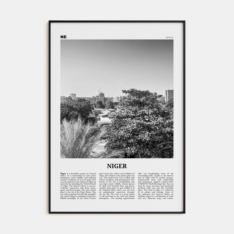 Niger Travel B&W Poster