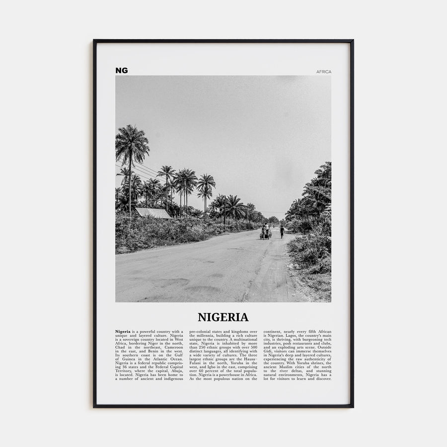 Nigeria Travel B&W No 1 Poster